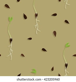 Brown flax seeds vector background