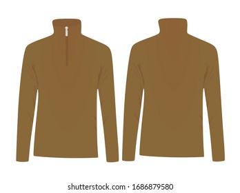 Brown fleece long sleeve. vector