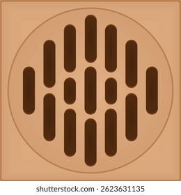 Brown floor drain. vector illustration
