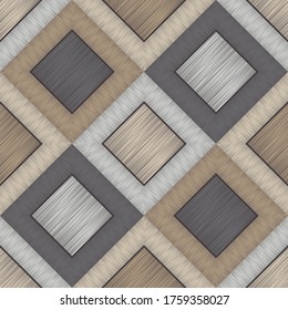 Brown floor with wooden texture. Geometry. Seamless pattern. Vector illustration for web design or print.