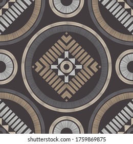 Brown floor with wooden texture. Geometry. Seamless pattern. Vector illustration for web design or print.