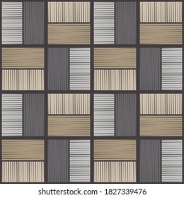 Brown floor with wooden texture. Geometry. Seamless pattern. Vector illustration for web design or print.