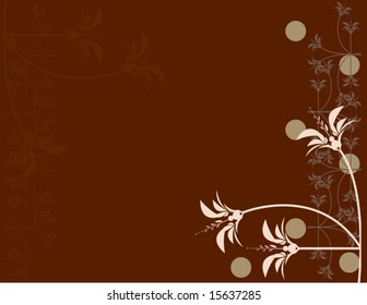 Brown floral background 2 - vector version