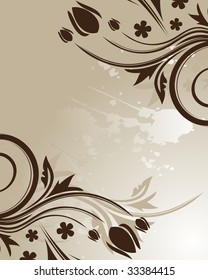 Brown floral background