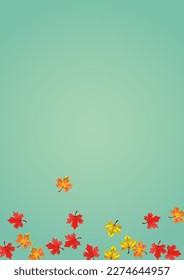 Brown Floral Background Green Vector. Plant Realistic Template. Ocher Collection Leaves. Wallpaper Foliage Texture.