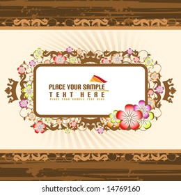 Brown floral banner