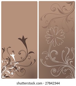 brown floral banners