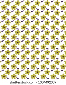 Brown floral Biscuits Pattern With White Background For Fabric Prints