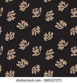 Brown Floral brush strokes seamless pattern background for fashion prints, graphics, backgrounds and crafts