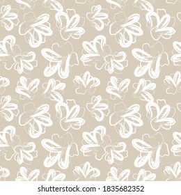 Brown Floral brush strokes seamless pattern background for fashion prints, graphics, backgrounds and crafts