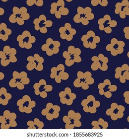 Brown Floral brush strokes seamless pattern background for fashion prints, graphics, backgrounds and crafts