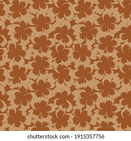 Brown Floral brush strokes seamless pattern background for fashion prints, graphics, backgrounds and crafts