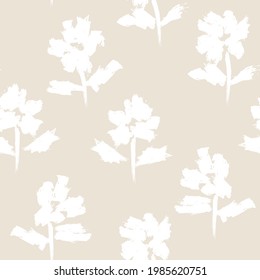 Brown Floral brush strokes seamless pattern background for fashion prints, graphics, backgrounds and crafts