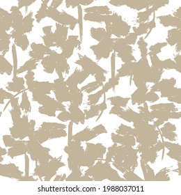 Brown Floral brush strokes seamless pattern background for fashion prints, graphics, backgrounds and crafts