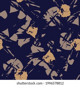 Brown Floral brush strokes seamless pattern background for fashion prints, graphics, backgrounds and crafts