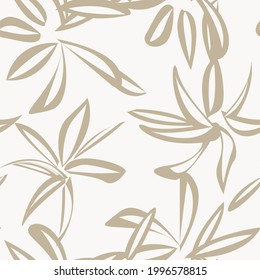 Brown Floral brush strokes seamless pattern background for fashion prints, graphics, backgrounds and crafts