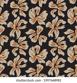 Brown Floral brush strokes seamless pattern background for fashion prints, graphics, backgrounds and crafts