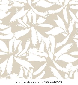 Brown Floral brush strokes seamless pattern background for fashion prints, graphics, backgrounds and crafts