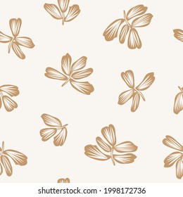 Brown Floral brush strokes seamless pattern background for fashion prints, graphics, backgrounds and crafts