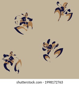 Brown Floral brush strokes seamless pattern background for fashion prints, graphics, backgrounds and crafts
