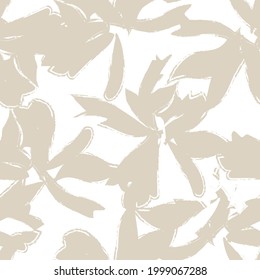 Brown Floral brush strokes seamless pattern background for fashion prints, graphics, backgrounds and crafts