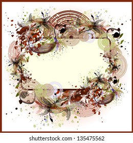 brown floral frame