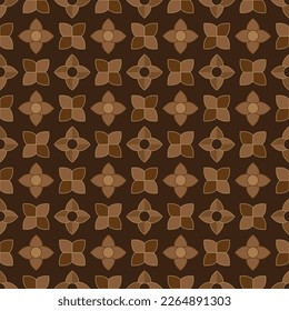 Brown floral and geometric luxury pattern. Stylish fashion fabric design.