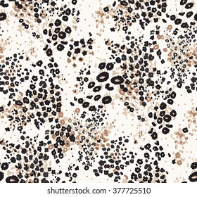 Brown floral Leopard seamless pattern