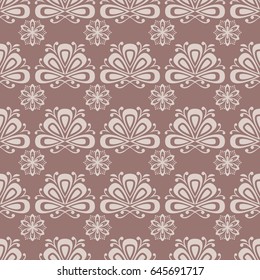 Brown floral seamless background