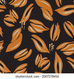 Brown Floral seamless pattern background for fashion textiles, graphics, backgrounds and crafts
