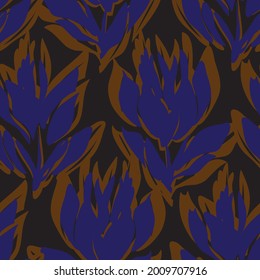 Brauner floraler, nahtloser Musterhintergrund für Modetextilien, Grafiken, Hintergründe und Handwerk