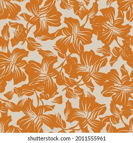 Marrón Floral fondo de patrón sin costura para textiles de moda, gráficos, antecedentes y artesanías