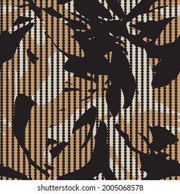 Marrón Floral sin soldadura con fondo a rayas para textiles y gráficos de moda