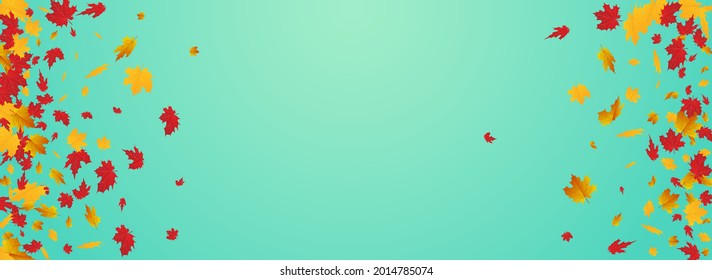 Brown Floral Vector Blue Panoramic Background. Forest Plant Texture. Green Tree Foliage Design. Decoration Frame.