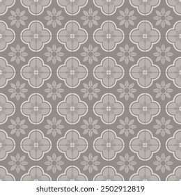 brown flower, cement tiles, cute pattern, decorative seamless background