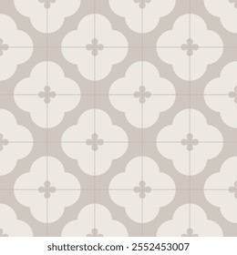 brown flower, cement tiles, cute pattern, decorative seamless background