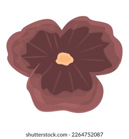 Vector de dibujos animados de iconos de flores marrones. Primavera floral. Violeta de esquina