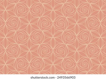 Brown flower pattern decoration wallpaper background. vector illustration.