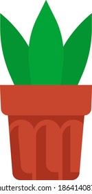 Brown Flower Pot With Small green Sprout Plant Illustration