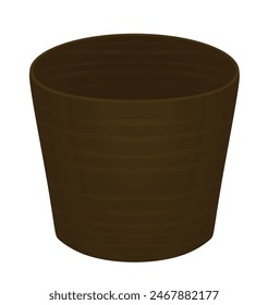 Brown flower pot. vector illustration