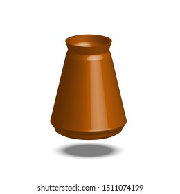 brown flower vase on a white background