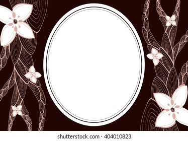 brown flowers frame