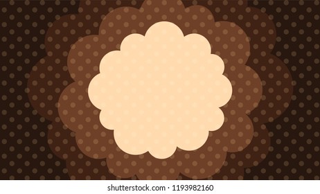 Brown Fluffy Cloud Polka Dot Background. Vector Illustration.
