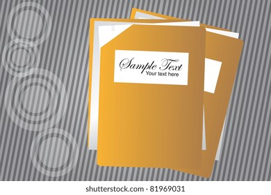 brown folders over gray and white background. illustration