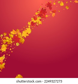 Brown Foliage Vector Red Background. Shape Floral Design. Ocher Abstract Leaf Card. Decoration Texture.