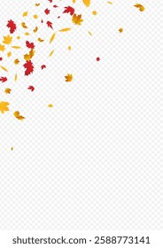 Brown Foliage Vector Transparent Background. Celebrate Floral Illustration. Red Decoration Leaf Card. Bright Template.