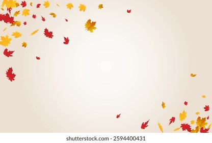Brown Foliage Vector Transparent Background. Design Plant Texture. Yellow Season Leaf Frame. Canadian Card.