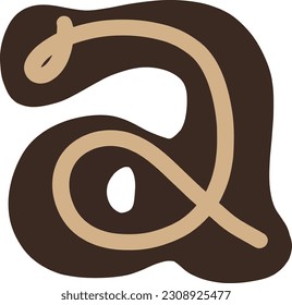 Brown font design chocolate color vector