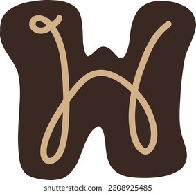 Brown font design chocolate color vector