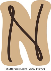 Diseño de tipos de letra marrón 
vector de a a Z